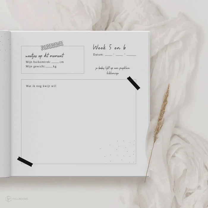 Fyllbooks Mijn 9 maanden dagboek - Beige