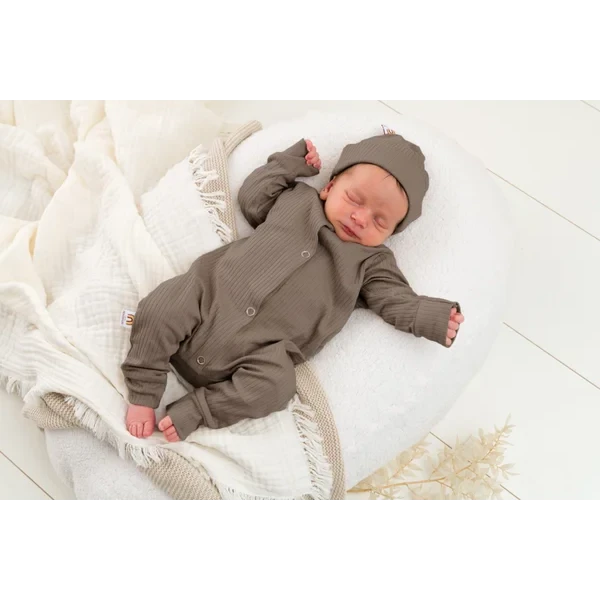 Babymutsje - Rib Old Taupe