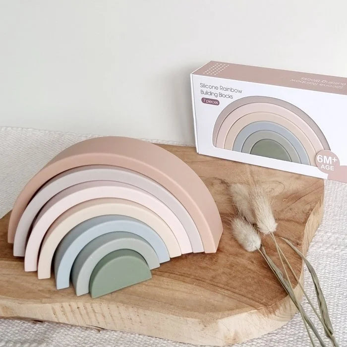 Siliconen Stapeltoren Regenboog - Naturel