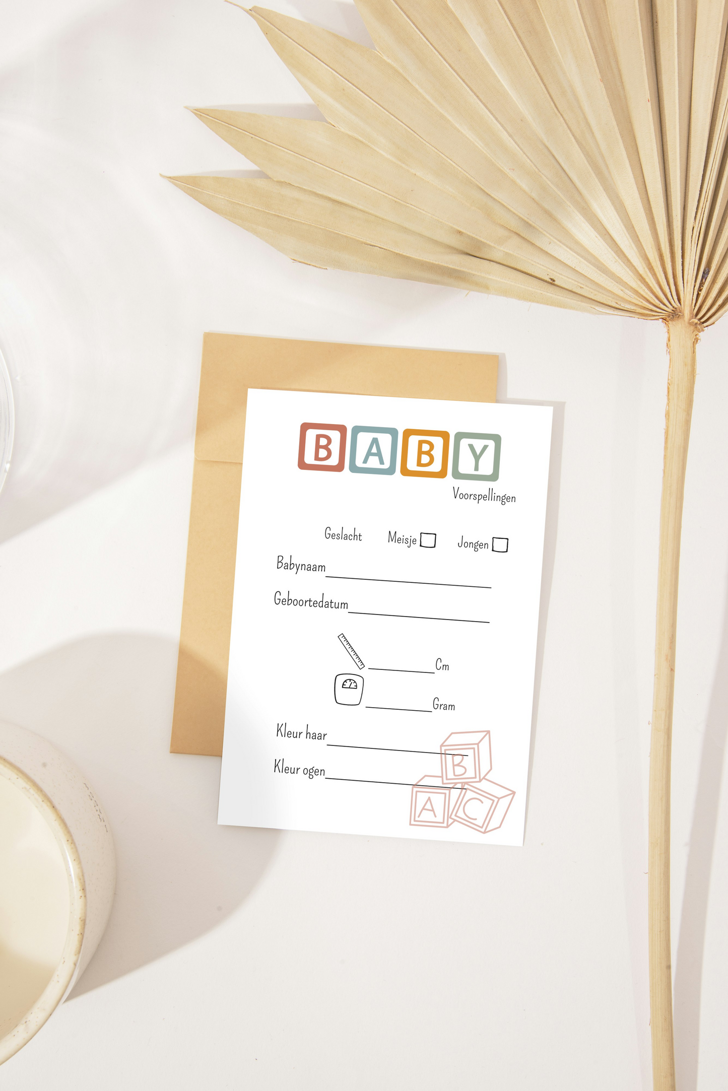 Babyshower invulkaarten | voorspellingskaarten