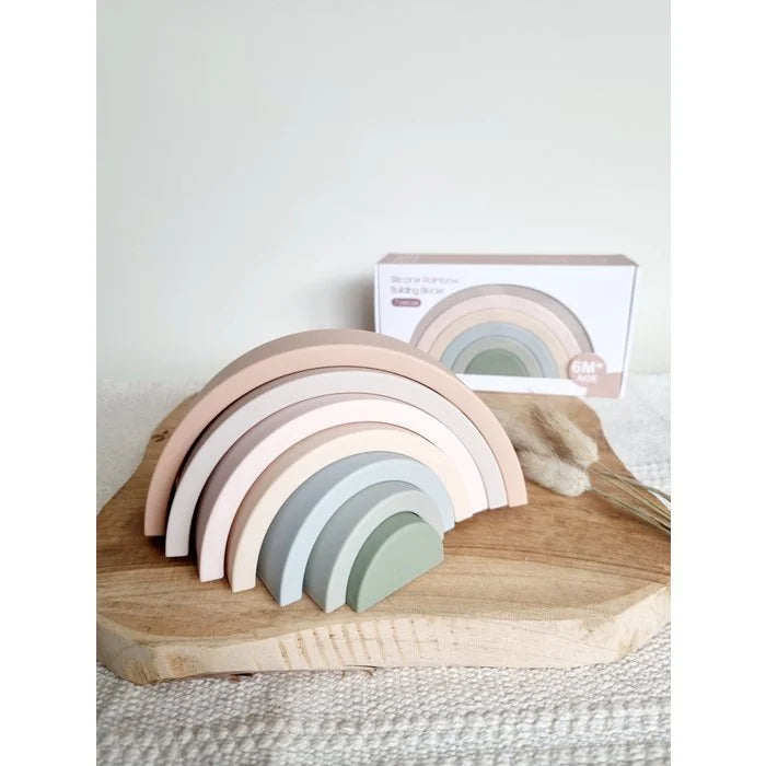 Siliconen Stapeltoren Regenboog - Naturel